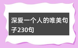 深愛一個(gè)人的唯美句子230句