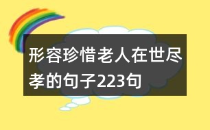 形容珍惜老人在世盡孝的句子223句