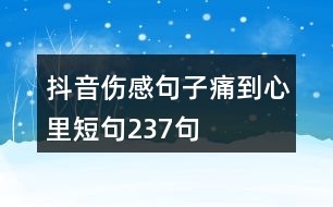 抖音傷感句子痛到心里短句237句