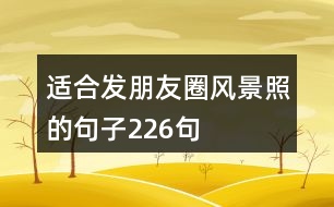 適合發(fā)朋友圈風景照的句子226句