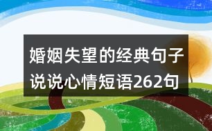 婚姻失望的經(jīng)典句子說(shuō)說(shuō)心情短語(yǔ)262句