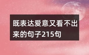 既表達愛意又看不出來的句子215句