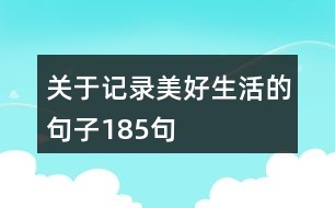 關(guān)于記錄美好生活的句子185句