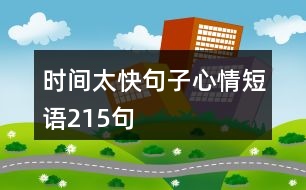 時間太快句子心情短語215句