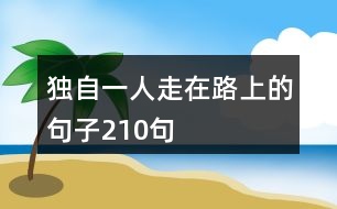 獨自一人走在路上的句子210句