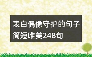 表白偶像守護(hù)的句子簡短唯美248句