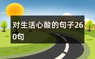 對(duì)生活心酸的句子260句