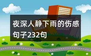 夜深人靜下雨的傷感句子232句