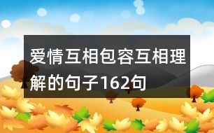 愛情互相包容互相理解的句子162句