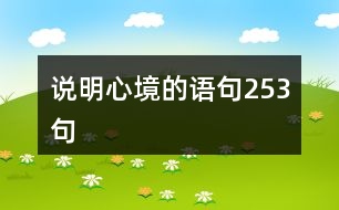 說明心境的語句253句