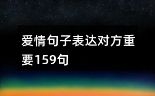 愛情句子表達(dá)對方重要159句