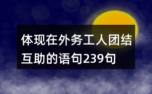 體現(xiàn)在外務(wù)工人團結(jié)互助的語句239句