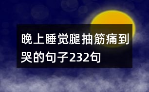 晚上睡覺腿抽筋痛到哭的句子232句