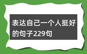 表達(dá)自己一個(gè)人挺好的句子229句