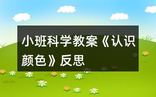 小班科學(xué)教案《認(rèn)識顏色》反思