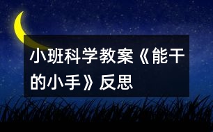 小班科學教案《能干的小手》反思