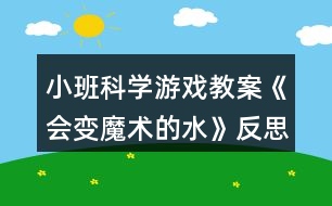 小班科學(xué)游戲教案《會(huì)變魔術(shù)的水》反思