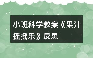 小班科學(xué)教案《果汁搖搖樂》反思