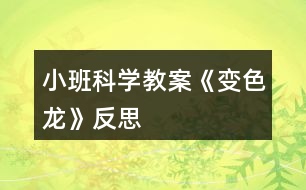 小班科學教案《變色龍》反思