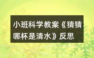 小班科學(xué)教案《猜猜哪杯是清水》反思