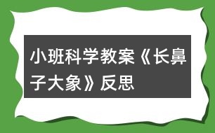 小班科學(xué)教案《長鼻子大象》反思