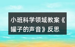 小班科學領域教案《罐子的聲音》反思