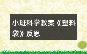 小班科學(xué)教案《塑料袋》反思