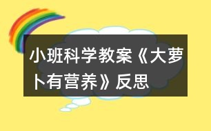 小班科學教案《大蘿卜有營養(yǎng)》反思