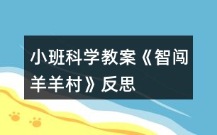 小班科學教案《智闖羊羊村》反思