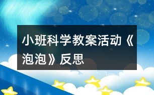 小班科學教案活動《泡泡》反思