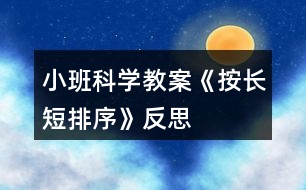 小班科學(xué)教案《按長短排序》反思