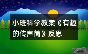 小班科學教案《有趣的傳聲筒》反思