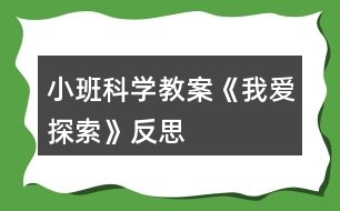 小班科學(xué)教案《我愛(ài)探索》反思