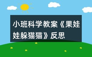 小班科學(xué)教案《果娃娃躲貓貓》反思