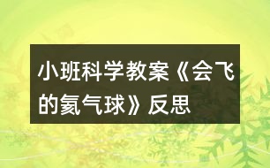 小班科學(xué)教案《會(huì)飛的氦氣球》反思