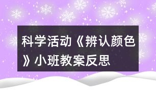 科學(xué)活動《辨認(rèn)顏色》小班教案反思