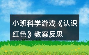 小班科學游戲《認識紅色》教案反思