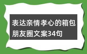 表達(dá)親情、孝心的箱包朋友圈文案34句