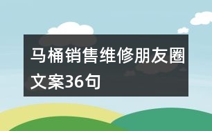 馬桶銷售維修朋友圈文案36句