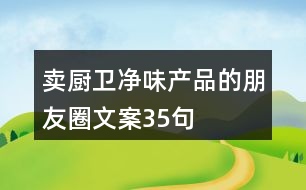 賣(mài)廚衛(wèi)凈味產(chǎn)品的朋友圈文案35句