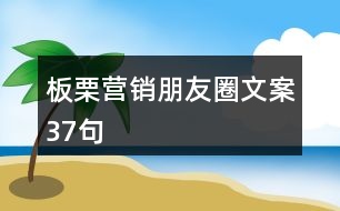 板栗營銷朋友圈文案37句