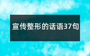 宣傳整形的話語(yǔ)37句