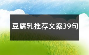 豆腐乳推薦文案39句