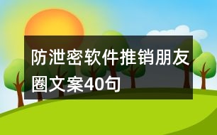 防泄密軟件推銷朋友圈文案40句