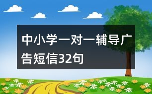 中小學(xué)一對一輔導(dǎo)廣告短信32句