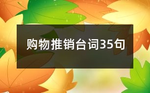 購物推銷臺詞35句