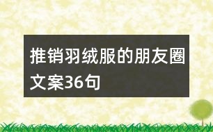 推銷(xiāo)羽絨服的朋友圈文案36句