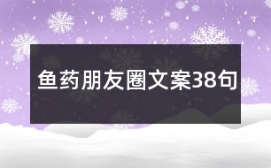 魚藥朋友圈文案38句