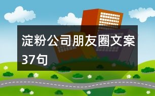 淀粉公司朋友圈文案37句