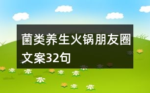 菌類養(yǎng)生火鍋朋友圈文案32句